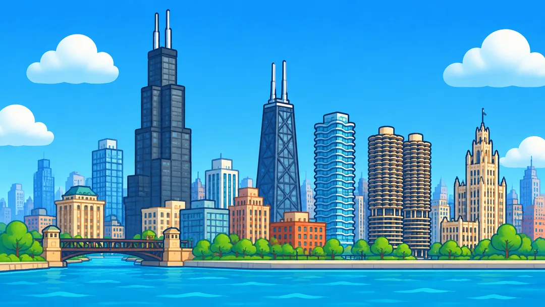 Chicago skyline illustration