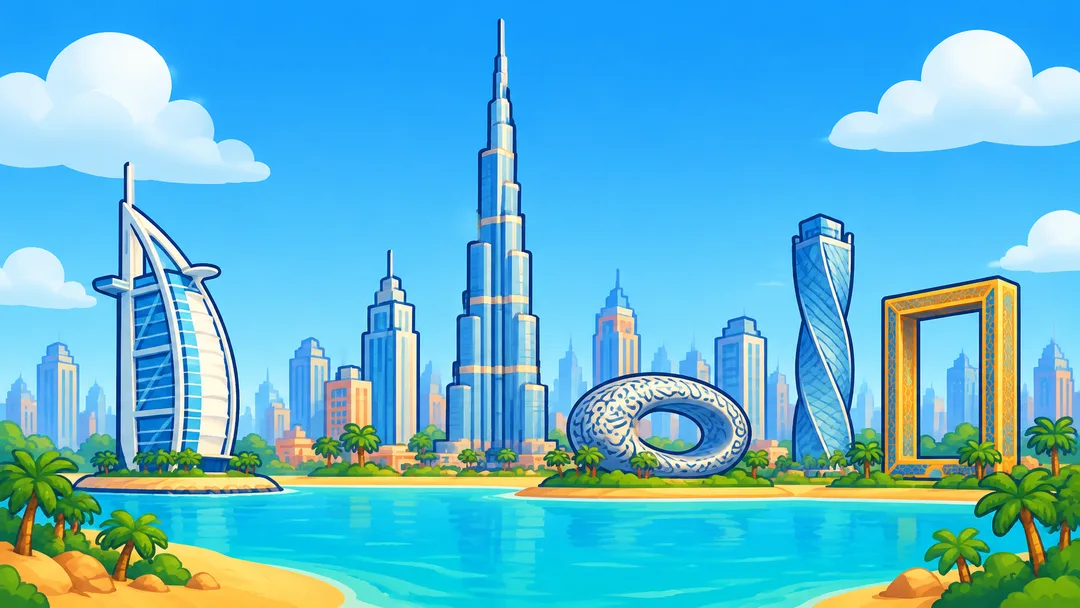 Dubai skyline illustration