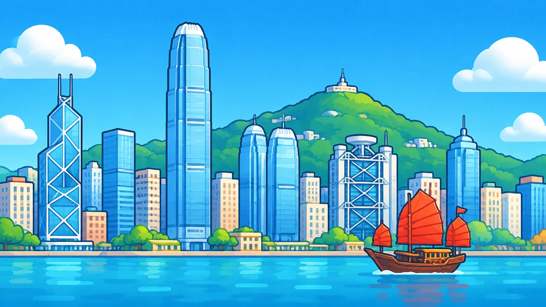 Hong Kong skyline illustration