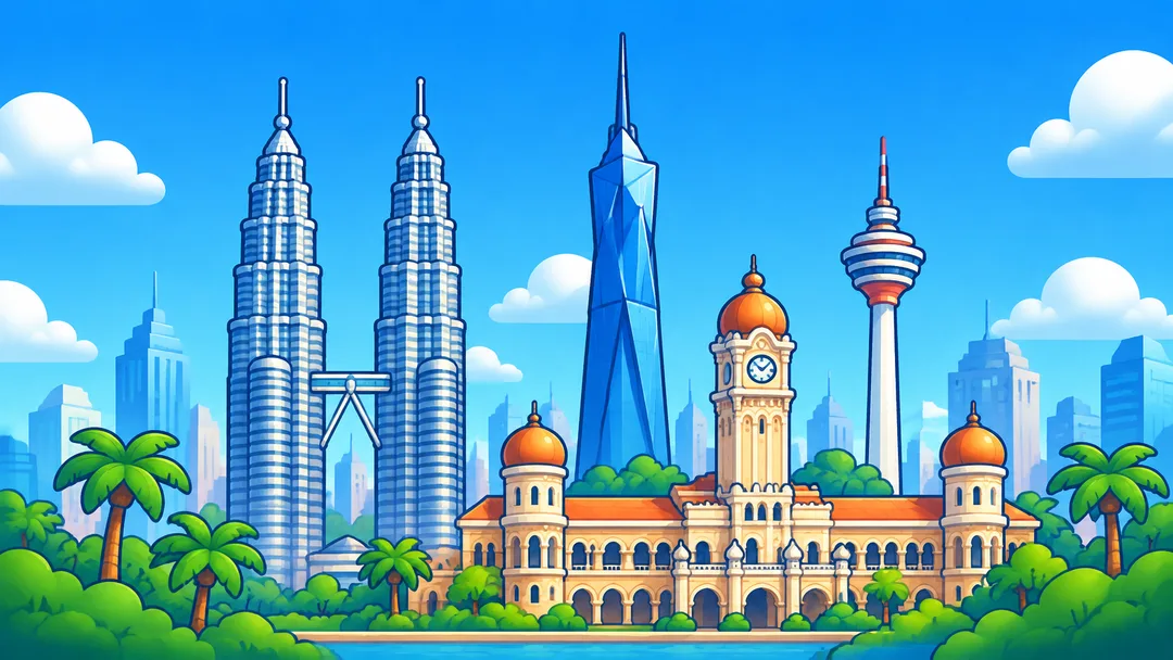 Kuala Lumpur skyline illustration