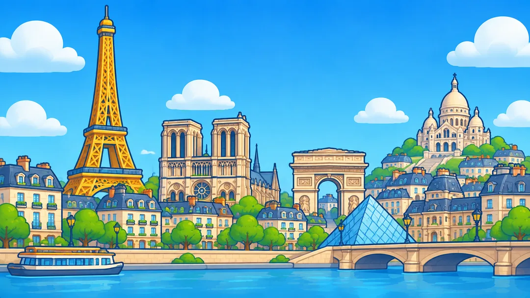 Paris skyline illustration